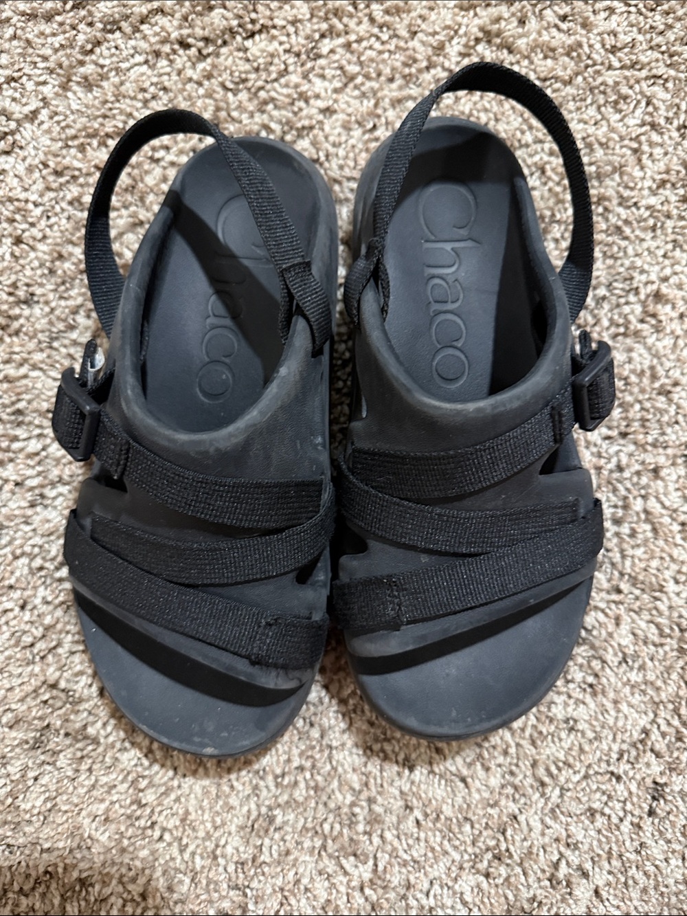 Chaco Black Adjustable Strap Sandals